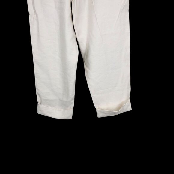 NWT Women’s High Rise Slim Straight Leg Pintuck Ankle Pants, Ivory Trousers SZ 8 - Picture 11 of 12